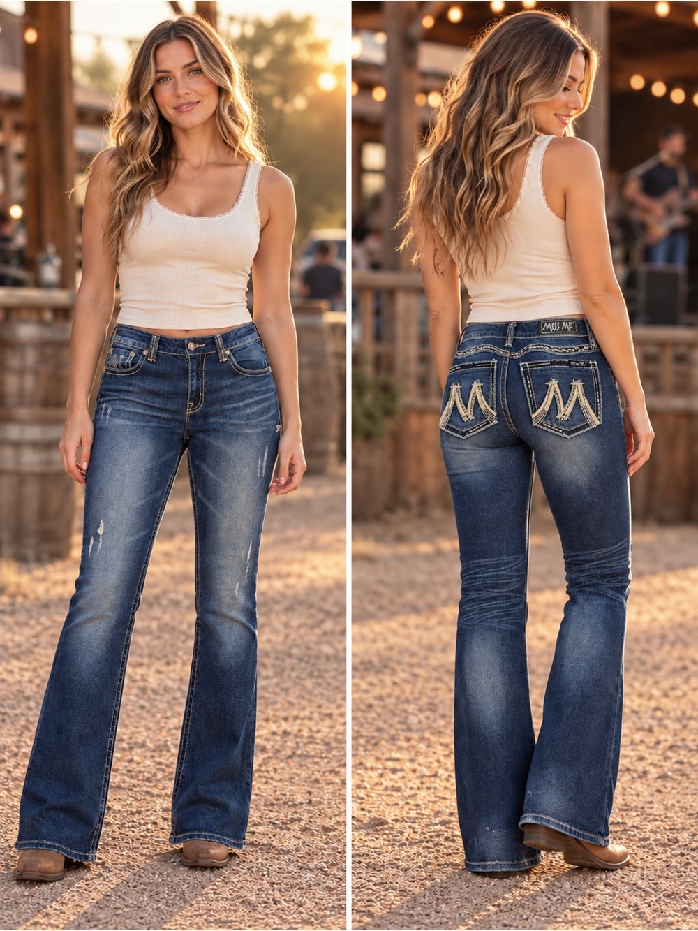 Miss Me The M Series Big M Bootcut Jeans Size 32 Freesia Buckle Exclusive